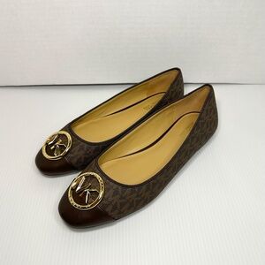 Michael Kors Women's Fulton Moc MK Signature Slip On Flats Brown NEW Size 7